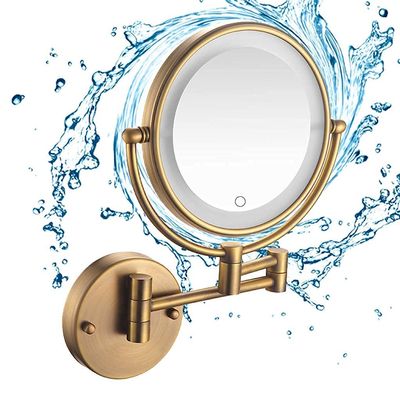 5sssallefaa 8Inch Round Wall Mount,LED Lighted Shaving Mirrors Make Up,Double-Sided Swivel Magnification Makeup Vanity Mirror (Color : Antique, Size : 3X) (Silverwhite 3X) (Antique 5X)