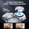 Electric Razor for Men, Rechargeable Wet & Dry Shavers for Men IPX8 Waterproof, Blades Spin 12000 Times Per Minute, LED Display, and Travel Lock,Sliver view 2