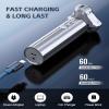 Electric Razor for Men, Rechargeable Wet & Dry Shavers for Men IPX8 Waterproof, Blades Spin 12000 Times Per Minute, LED Display, and Travel Lock,Sliver view 4