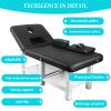 75L x 31.5''W Stationary Massage Table with Detachable Pillow Removable Throw Pillow, Heavy-Duty Beauty Bed for Spa, Tattoo, Beauty Makeup view 3