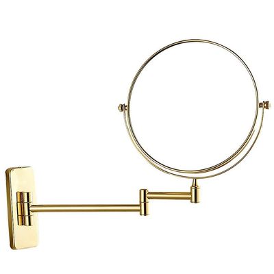 5sssallefaa Makeup Mirror, Swivel Double Sided 10X Magnification Extendable Bathroom Mirror Folding Round Shape Beauty Mirror (Color : Green Bronze, Size : 8inch) (Gold 8inch) (Gold 8inch)
