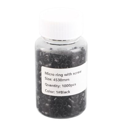 1000pcs Black Aluminum Micro Links Rings Beads Hair Extension Tool for All Hair Types