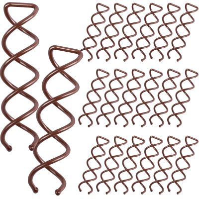 20PCS Spiral Hair Pins, Spin Pins Spiral Bobby Pins for Girls, Women and Kids, Non-Scratch Round Clip & Bun Twist, Stylish Bun Bobby Pins, Premium Spin Pins for Hair, Brown