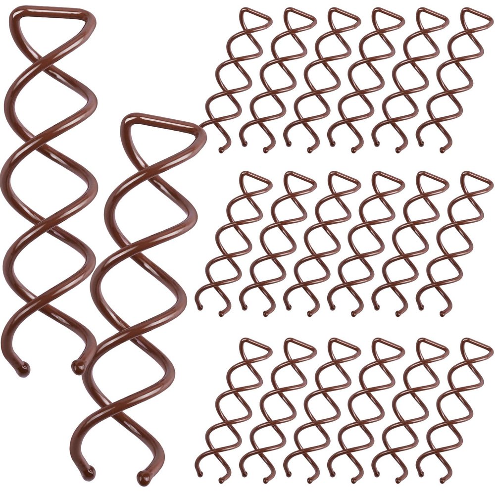 20PCS Spiral Hair Pins, Spin Pins Spiral Bobby Pins for Girls, Women and Kids, Non-Scratch Round Clip & Bun Twist, Stylish Bun Bobby Pins, Premium Spin Pins for Hair, Brown