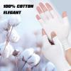 4 Pairs White Fingerless Gloves, Cotton Moisturizing Gloves for Women, Cut 5 Fingertips, Soft and Comfortable, for Dry Hands Sleeping Hand Spa Treatment view 3