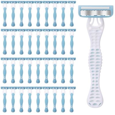 Leriton 36 Pcs Women Disposable Razors Bulk 5 Blade for Sensitive Skin Individually Packaged Shaving Razors for Hotel Spa Travel Daily