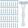 Leriton 36 Pcs Women Disposable Razors Bulk 5 Blade for Sensitive Skin Individually Packaged Shaving Razors for Hotel Spa Travel Daily view 1
