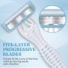 Leriton 36 Pcs Women Disposable Razors Bulk 5 Blade for Sensitive Skin Individually Packaged Shaving Razors for Hotel Spa Travel Daily view 2