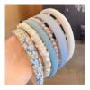 White Headbands for Women, 1 Pcs Fashion Hair Bands Thin Headband, Beaded Headbands for Hair Decoration, Holiday Costume, Birthday, Christmas view 3