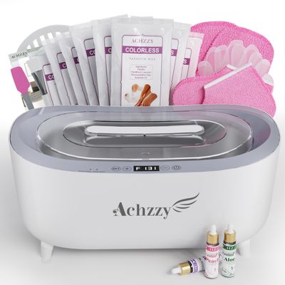 Achzzy Paraffin Wax Machine for Hands and Feet, 5000ml Professional Wax Warmer with Temperature Control, Smart Heating, Stainless Steel Inner Pot, Moisturizing Hot Wax Bath with Unscented Refills