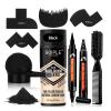 Beard Pencil Filler for Man Water Proof Beard Pen & Beard Brush Long Lasting Coverage Natural Finish - Black Hair Fiber Enhancements Barber Spray - Male Mustache Repair Shape Enhance Card Facial Hair view 1