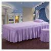 4-Piece Comfortable Massage Table Sheet Set - Quilting European Beauty Bed Cover Simple Fumigation Body Spa Bedding Bed Skirt Stool Cover Bed Linen 70x190cm(28x75inch) (Color : Green) (Purple ) view 1