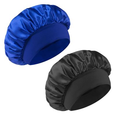 2 PCS Bonnet for Men and Women,Silk Bonnet for Men and Women,Comfortable and Breathable,Suitable for Sleeping,Natural Hair and Curly Hair,Unisex (Black and Navy)