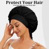 2 PCS Bonnet for Men and Women,Silk Bonnet for Men and Women,Comfortable and Breathable,Suitable for Sleeping,Natural Hair and Curly Hair,Unisex (Black and Navy) view 4