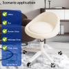 Rolling Stool Set of 2 Ergonomic Swivel Seat, Adjustable Height, Ultra-Quiet Wheels, Padded PU Leather Cushion, for Salon, Office, Massage & Medical Use Beige view 3