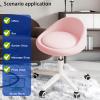 Rolling Stool Set of 2 Ergonomic Swivel Seat, Adjustable Height, Ultra-Quiet Wheels, Padded PU Leather Cushion, for Salon, Office, Massage & Medical Use Pink view 3