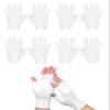 4 Pairs White Cotton Fingerless Gloves Moisturizing Night, Uv Sun Protection Gloves for Driving view 1