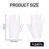 4 Pairs White Cotton Fingerless Gloves Moisturizing Night, Uv Sun Protection Gloves for Driving view 2