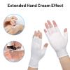 4 Pairs White Cotton Fingerless Gloves Moisturizing Night, Uv Sun Protection Gloves for Driving view 3