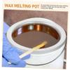 BRIGHTFUFU 1set Wax Melting Container Set Lid Nonstick Wax Pot for Hair Removal Capacity Inner Pot Cover for Diy Waxing Salons view 3