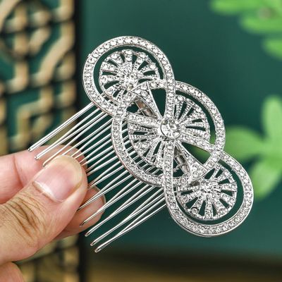 BERYUAN Vintage Rhinestone Wedding Hair Comb Gothic Crystal Rhinestone Bridal Headpiece Bridal Hair Accessories for Women