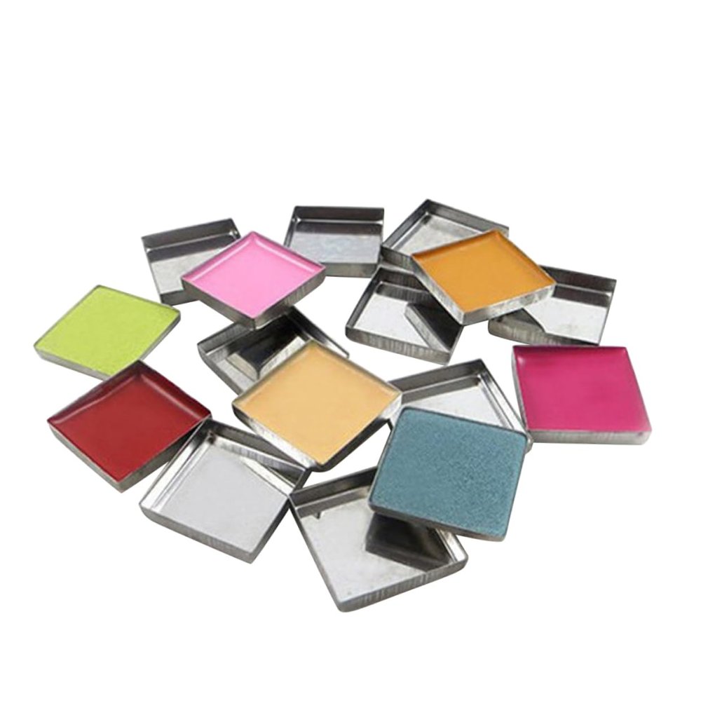 Baluue 56pcs Empty Square Metal Pans for Eyeshadow Blusher Face Powder Compact Blush Palette Diy Makeup