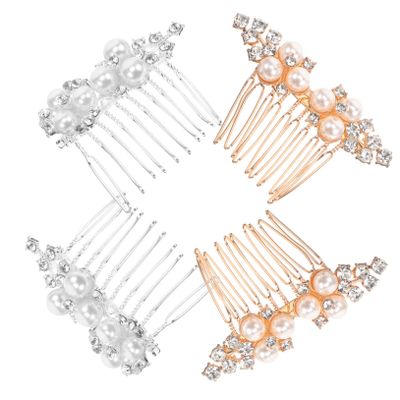 Baluue 4pcs Crystal Hair Comb for Bride Elegant Rhinestone Side Combs for Weddings Accessories for Women for Bridal Parties and Special Occasions