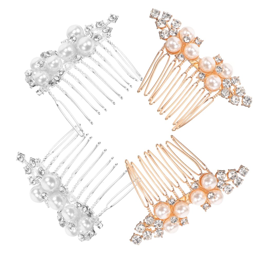 Baluue 4pcs Crystal Hair Comb for Bride Elegant Rhinestone Side Combs for Weddings Accessories for Women for Bridal Parties and Special Occasions