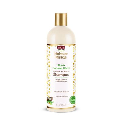 African Pride Moisture Miracle Aloe & Coconut Water Shampoo | Hydrating & Moisturizing Shampoo | Color Safe | 12 oz