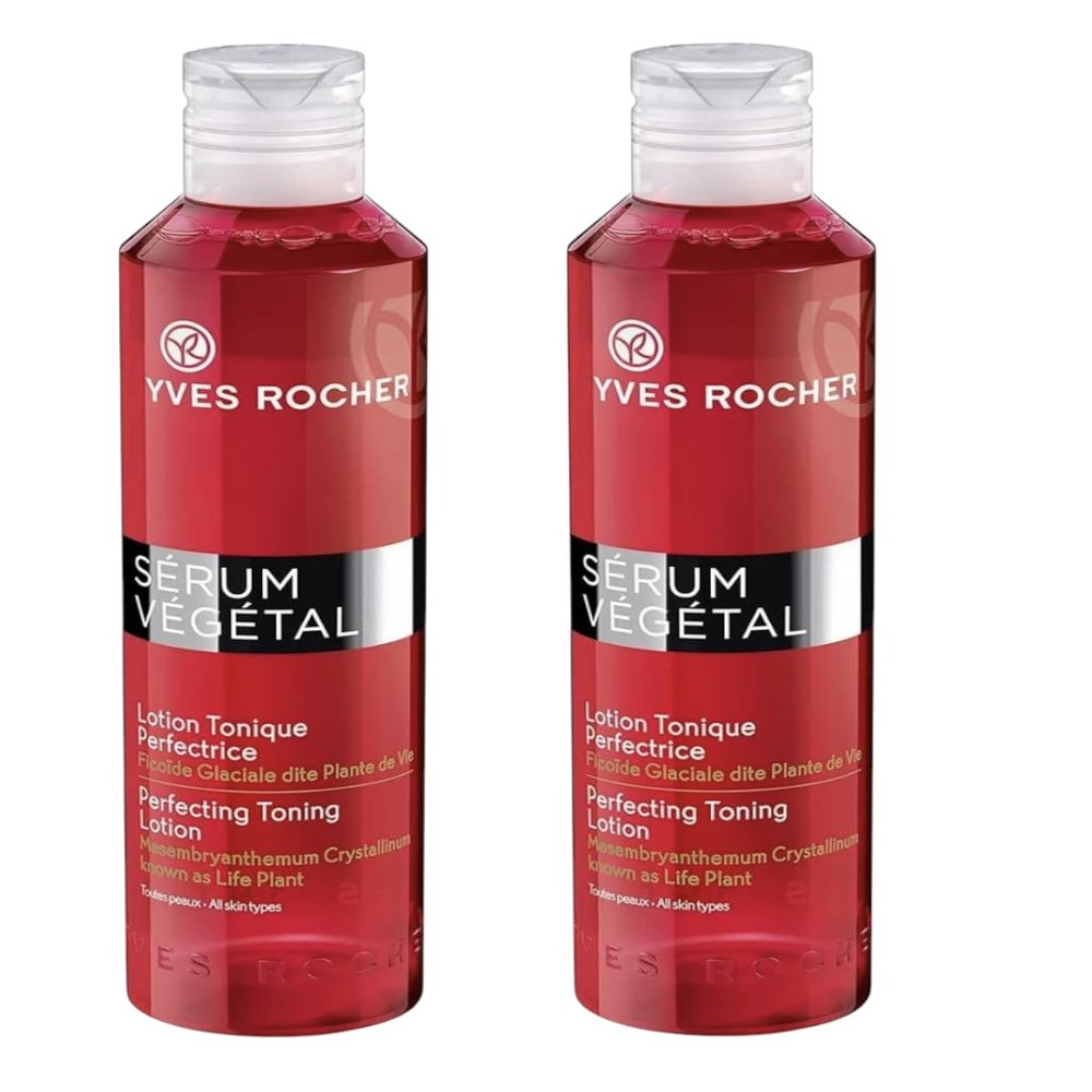 Yves Rocher Serum Vegetal Perfecting Toning Lotion All Skin Types - 200ml. / 6.8 fl.oz Set of 2 Best Gift Kit