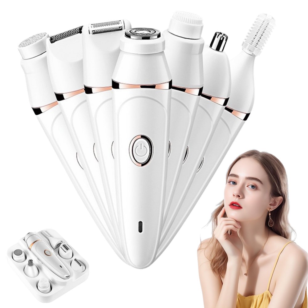 3.0 Facial Hair Removal for Women Face Epilator 7-in-1 Painless Body Shaver Electric Hair Removal Devices for Facial, Legs, Underarm (White)