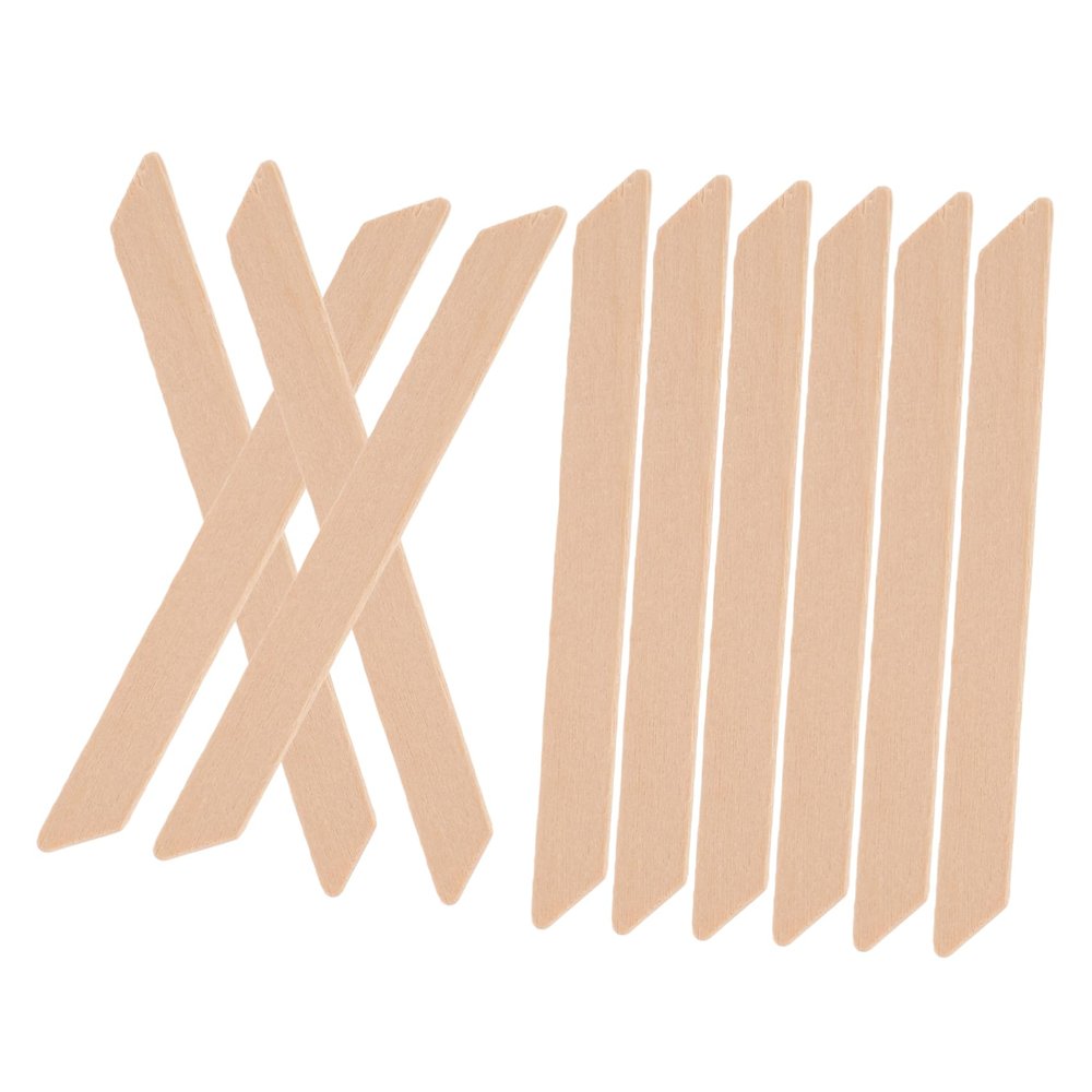 Baluue 10pcs Slanted Wooden Sticks for Hair Removal Precision Applicators for Eyebrows Lips Nose and Face Waxing for Home and Salon Use
