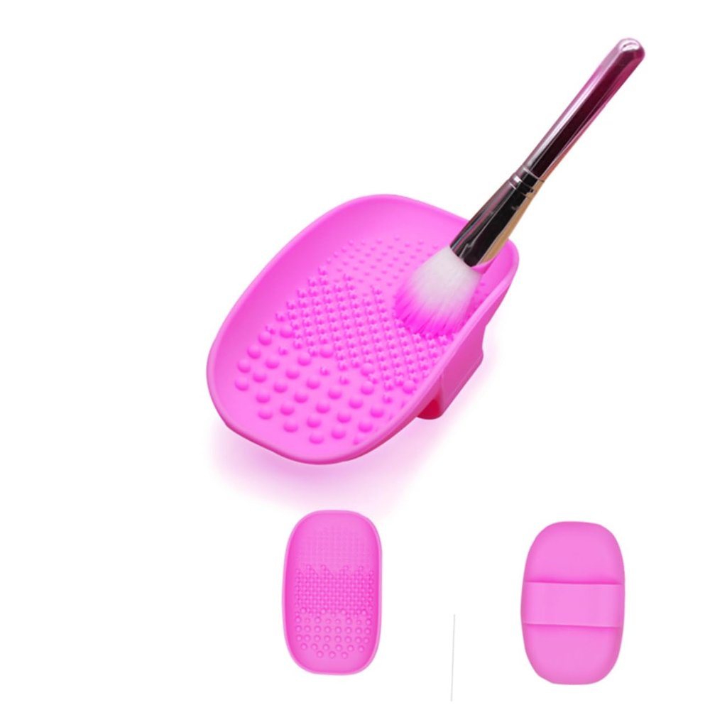 Didiseaon Silicone Makeup Brush Cleaner Mat Brush Cleaning Pad Suction Cup Portable Scrubber Tool for Beauty Enthusiasts
