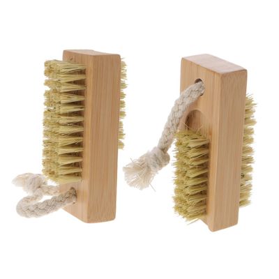 Healvian 2pcs Fingernail Cleaning Brush Durable Nail Scrubbers with Ergonomic Handle for Nail Care Fingernails Toenails Home Travel
