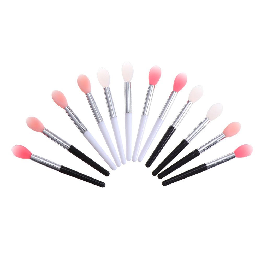 VICASKY 12pcs Silicone Lip Brush Makeup Brush Lipstick Applicator Makeup Cosmetics Lip Mask for Travel