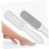 FOYTOKI 2pcs Stainless Steel Double-Sided Foot File for Dead Skin Removal Ergonomic Pedicure Scrubber for Care White view 3