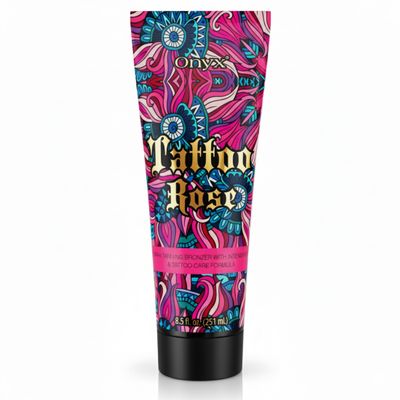 Tattoo Safe Tanning Bed Lotion - Indoor Dark Tanning Accelerator with Fade Protection | Tattoo Color Enhancer & Hydrating Skin Formula (Rose 8.5 Fl Oz)