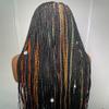 Forever Braids Full Lace Box Braids Adorned Knotless Braided Wig 35 Inches (Black Highlight) view 3