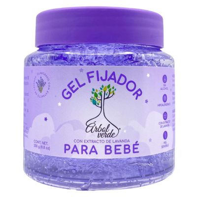 Arbol Verde Lavender Extract Baby Hair Gel - 8.8 oz, Gentle Baby Hair Products, Natural Hair Gel for Kids, Softens and Styles - Gel Fijador con extracto de lavanda para Beb