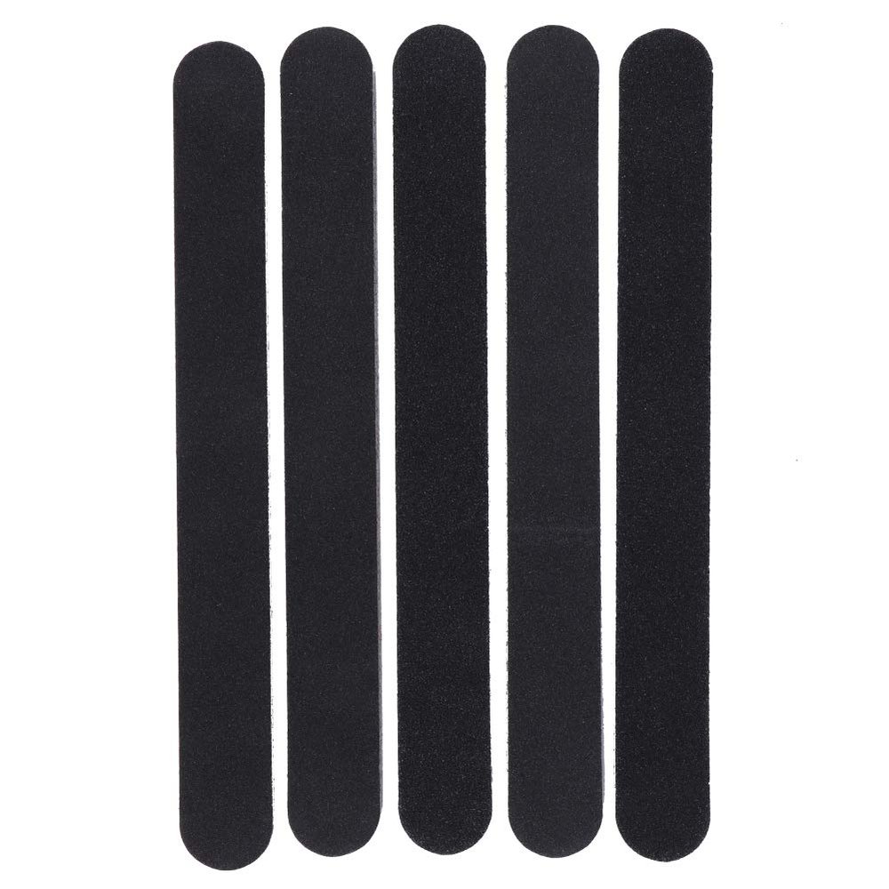 5pcs Double Sided Sanding Nail File with Round - Salon Quality Nail Art Tool in Black