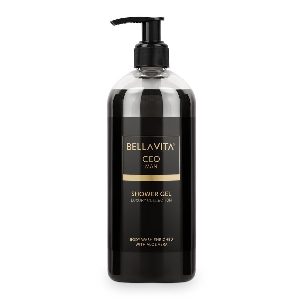 Bella Vita Luxury CEO MAN Body Wash Refreshing Shower Gel for Deep Cleansing, Hydrating & Moisturising Skin with Aloe Vera & Charcoal Powder 500 Ml
