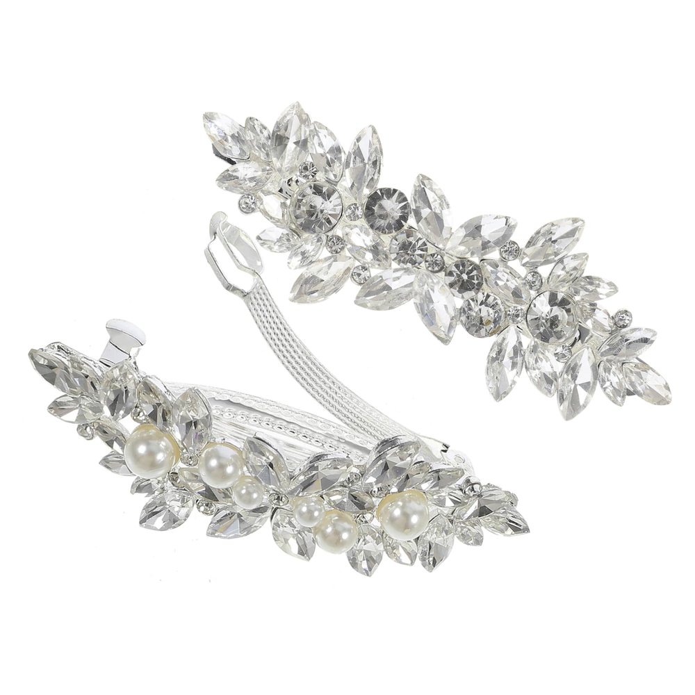 FOMIYES Rhinestones Barrettes for Women Thin Hair Clips Beautiful Metal Hairpin for Spring or Formal Events