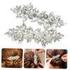 FOMIYES Rhinestones Barrettes for Women Thin Hair Clips Beautiful Metal Hairpin for Spring or Formal Events view 3