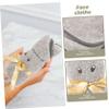 Cabilock 4pcs Rabbit Shaped Towels Soft Coral Fleece Washcloths for Toddlers and Boy Girl Super Absorbent Face Cleaning Towels Blue Gray Green and Lake Blue Gift view 3