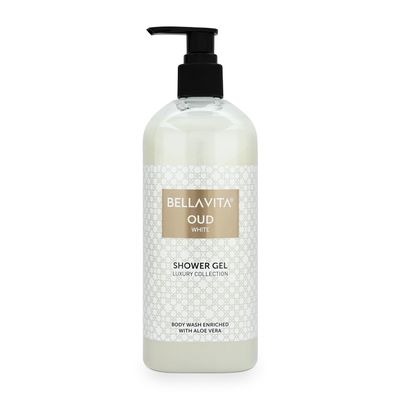 Bella Vita Luxury OUD WHITE Unisex Body Wash Refreshing Shower Gel for Deep Cleansing, Hydrating, Moisturising, Softer & Smoother Skin with Aloe Vera 500 ml