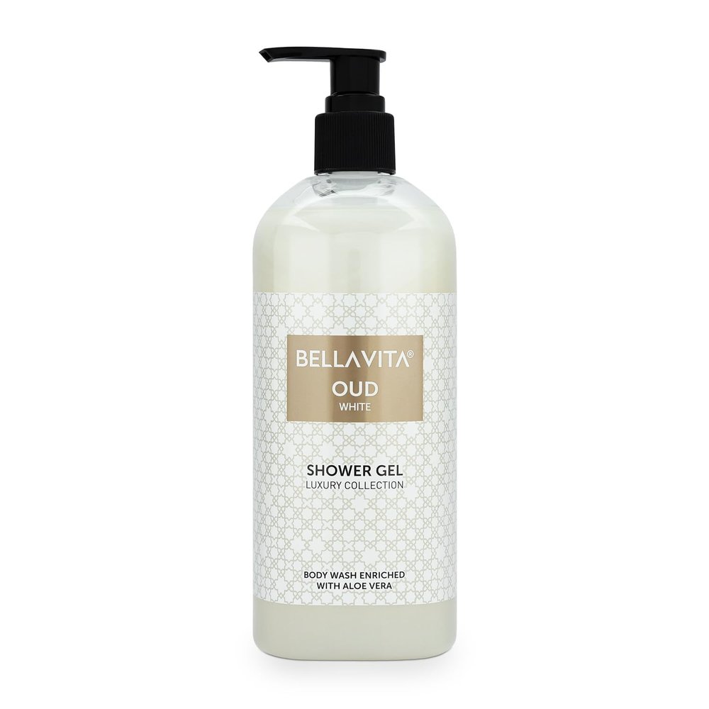 Bella Vita Luxury OUD WHITE Unisex Body Wash Refreshing Shower Gel for Deep Cleansing, Hydrating, Moisturising, Softer & Smoother Skin with Aloe Vera 500 ml