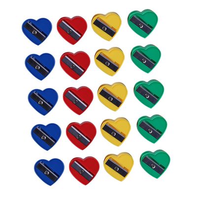 DIYEAH 60pcs Love Heart Single Hole Pencil Sharpener for Makeup Eyebrow and Pencils Compact Design for School and Travel