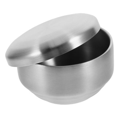Didiseaon Stainless Steel Shaving Bowl with Lid for Men Elegant Shaving Soap Bowl and Easy to Clean Bathroom Accessory and Soap