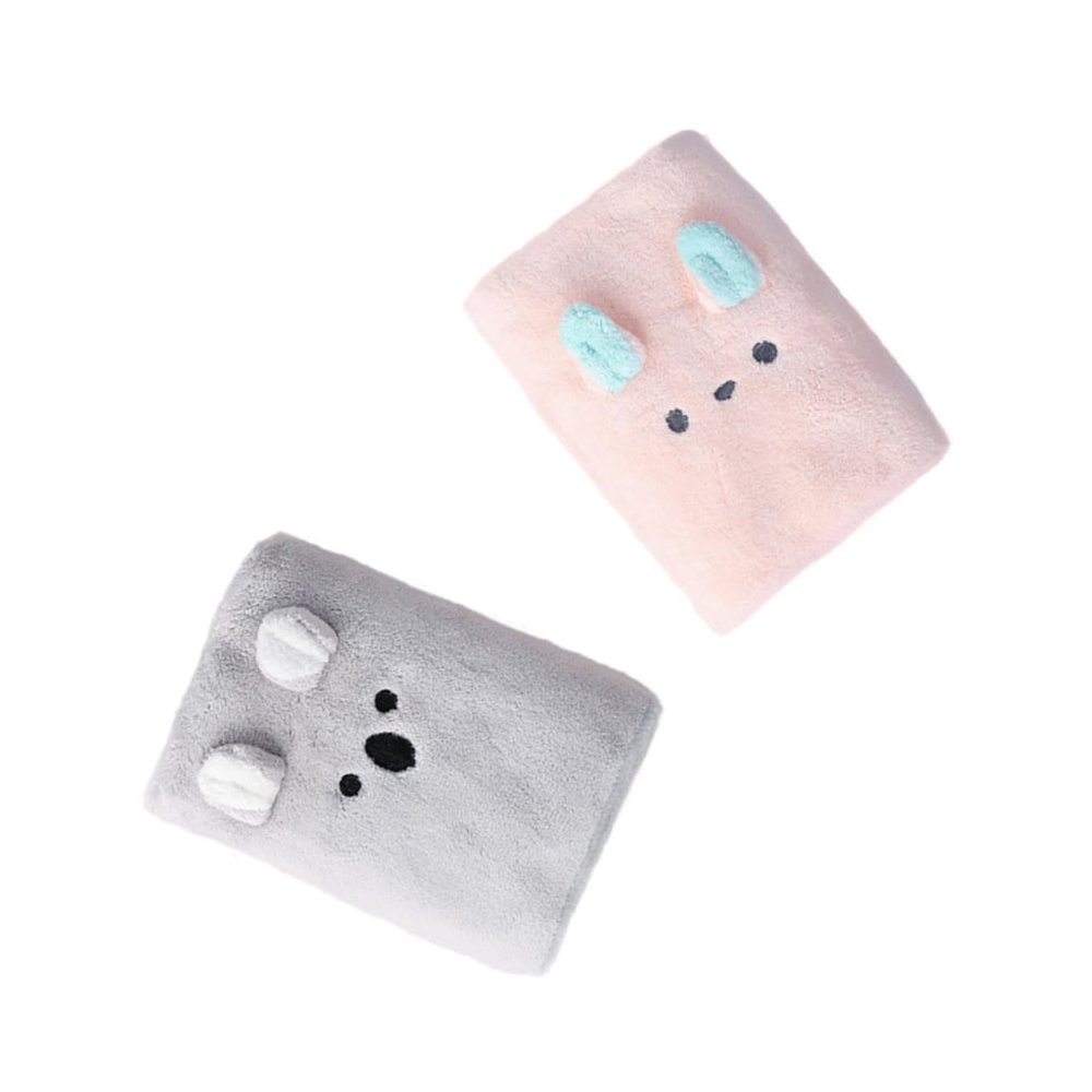 POPETPOP 2pcs Cartoon Bear and Bunny Quick Dry Hair Wrap Towels Super Soft Coral Fleece Absorbent Shower Towels for Women for Home and Travel