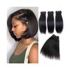 Hair Extensions Short Human Hair Bundles Bone Straight Brazilian Virgin Hair Weave Natural Color Hair Extensions Hair Wave Bundles view 1